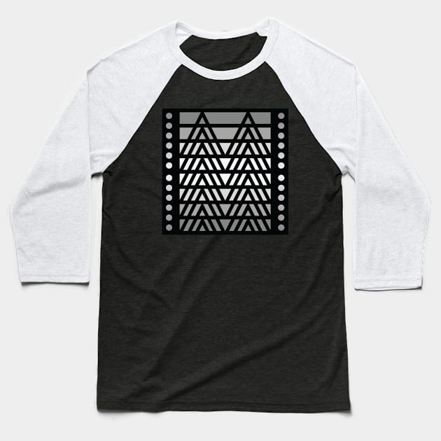 “Dimensional Peaks” - V.1 Grey - (Geometric Art) (Dimensions) - Doc Labs Baseball T-Shirt by Doc Labs